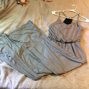 Stripe rolla coster  jumpsuit